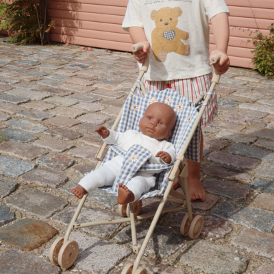 Sulky för Dockor, Captains Blue Check - Konges Slöjd