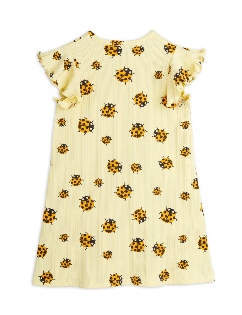 Klänning, Ladybugs AOP Wing Dress, Gul - Mini Rodini