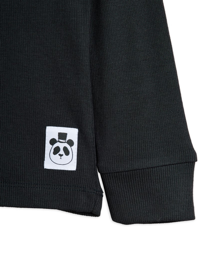 Modal ribbad långärmad T-shirt , Chapter 1, Limited Stock, Svart - Mini Rodini