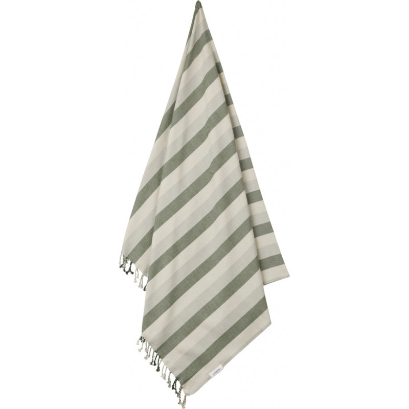 Mona Beach Towel/Handduk, Y/D stripe: garden green/sandy/dove blue - Liewood