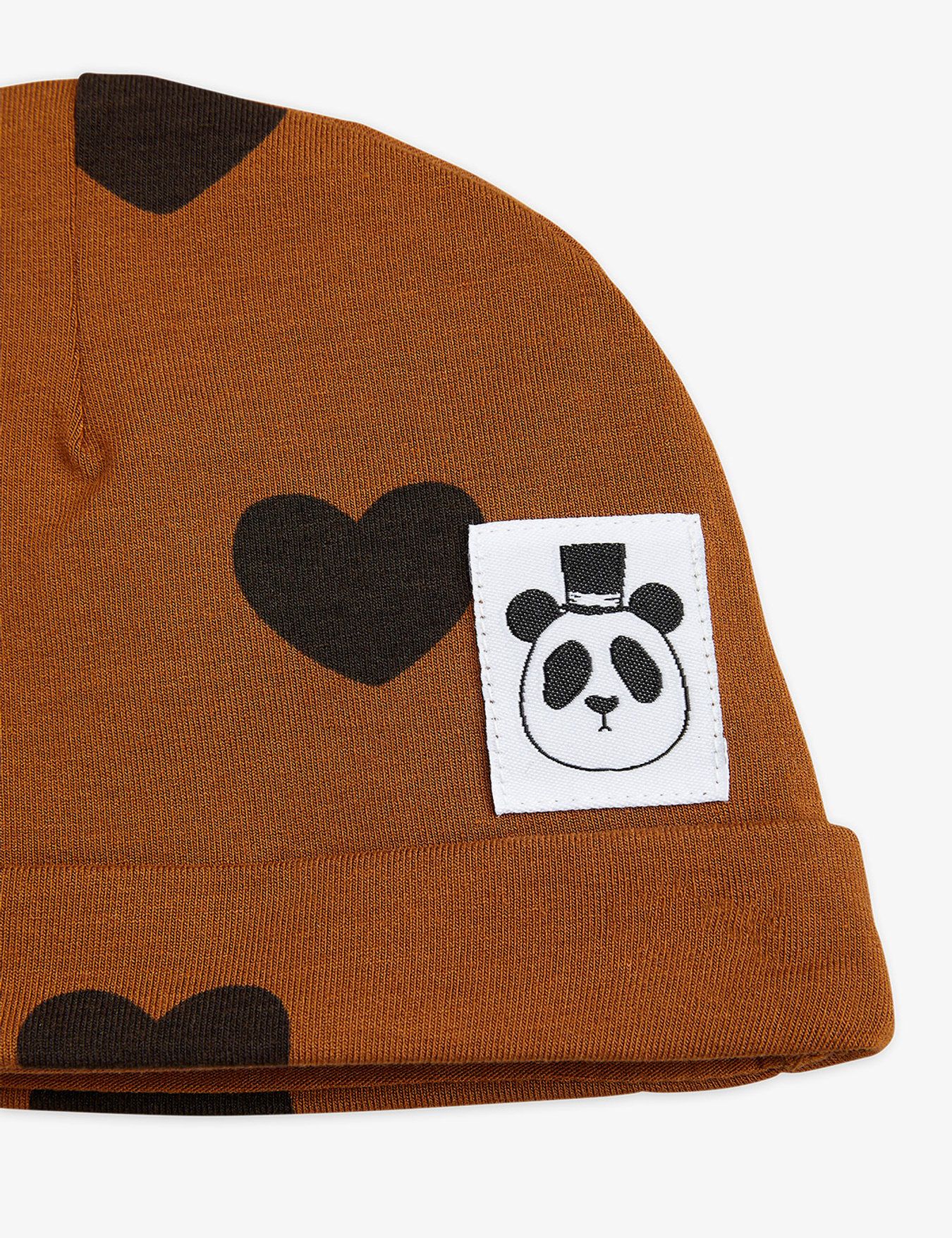 Babymössa, Basic Hearts Baby Beanie, Brun - Mini Rodini