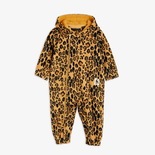 Basic leopard fleece onesie