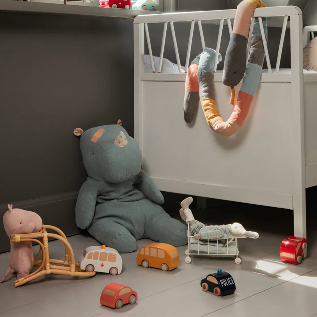 Miniatyr, Spjälsäng, Micro/My, Vit/Blå - Maileg