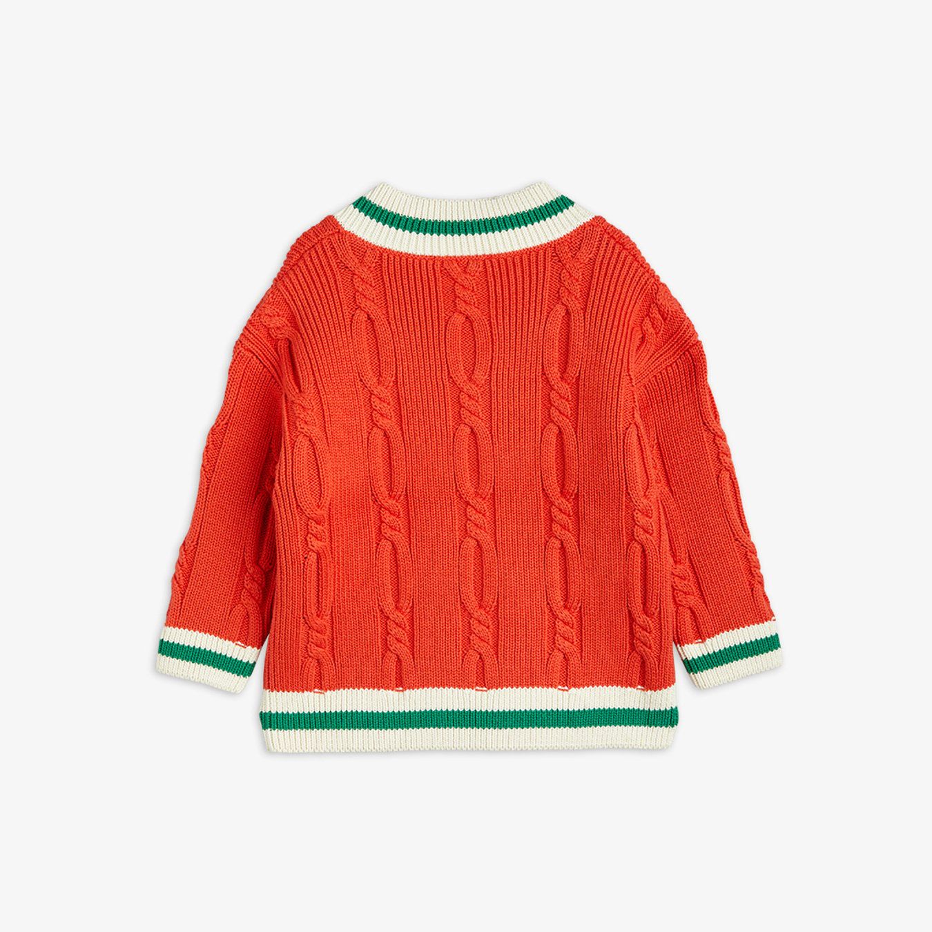 Pelican knitted v-neck sweater Röd, Strl 128/134 - Mini Rodini