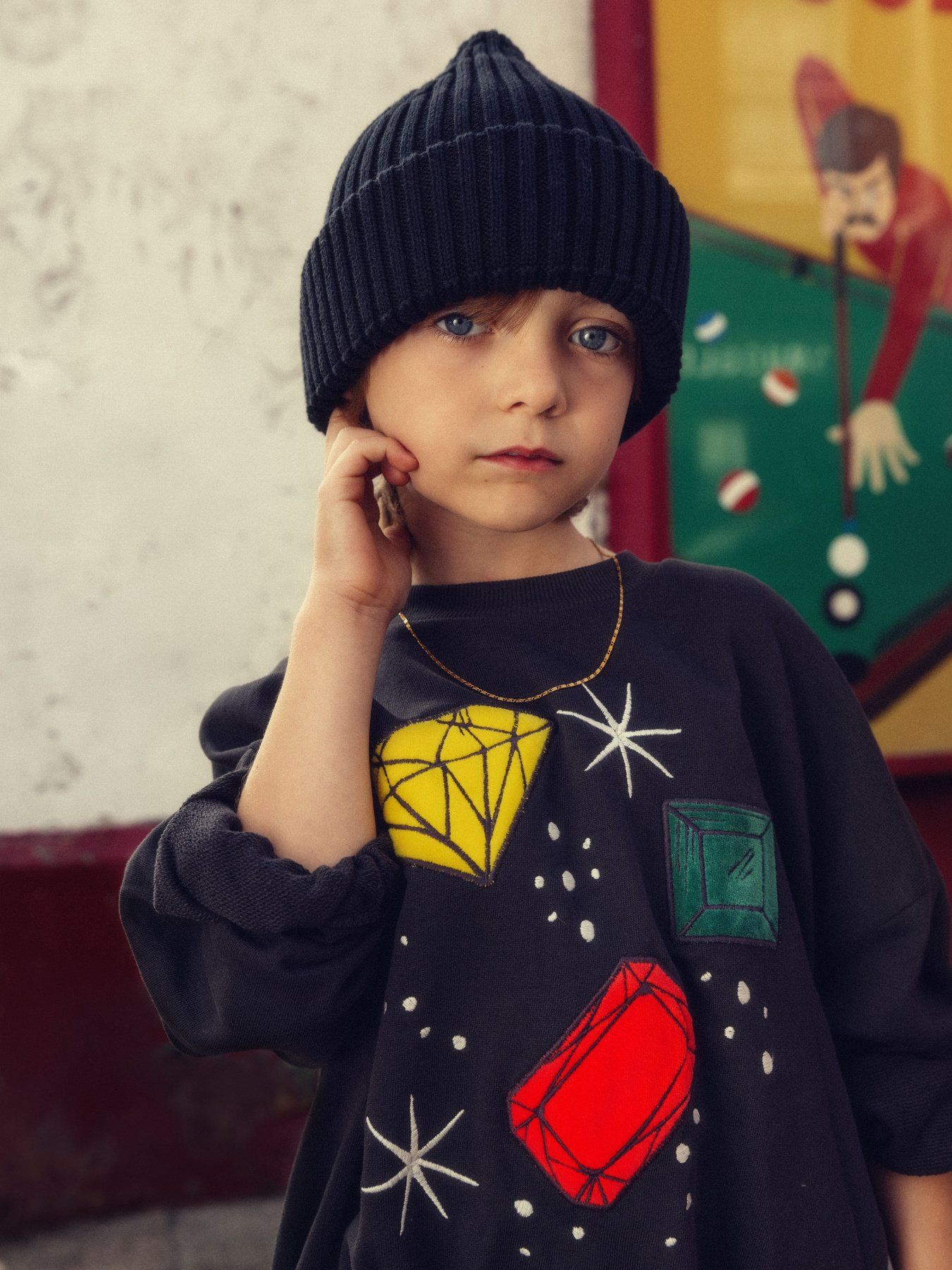 Barnmössa, Panda Beanie, Svart - Mini Rodini