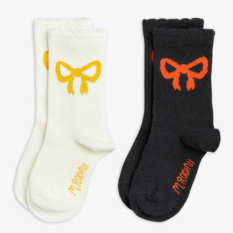 Bow Scallop 2-Pack Strumpor, Multi - Mini Rodini