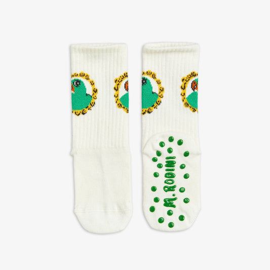Parrot 1-Pack Anti-Slip Socks, White - Mini Rodini