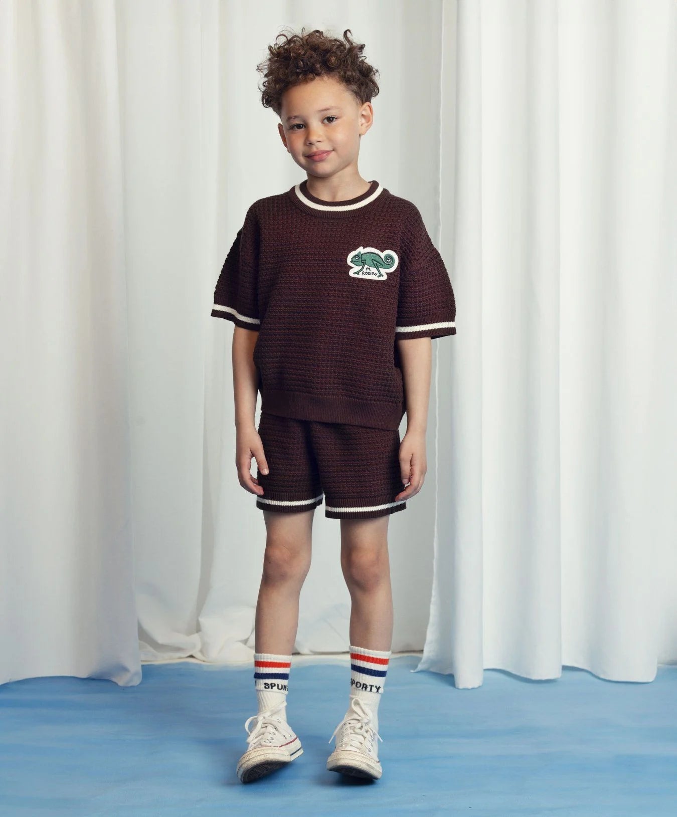 Lizard stickad T-shirt, Brun, Strl 92//98 - Mini Rodini