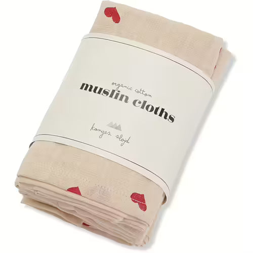 Muslinfiltar, 3-pack, GOTS, Amour Rouge - Konges Sløjd