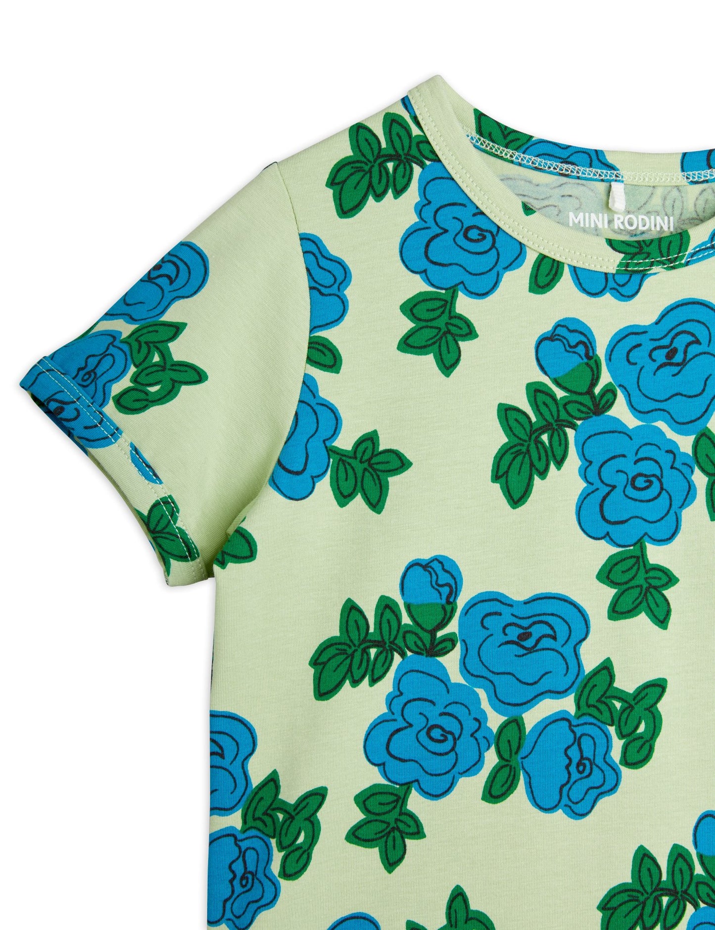 Blue roses T-shirt, Grön - Mini Rodini