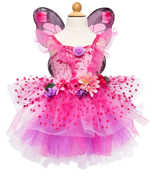 Blommig Alvklänning med Vingar, Rosa/Lila - Great Pretenders