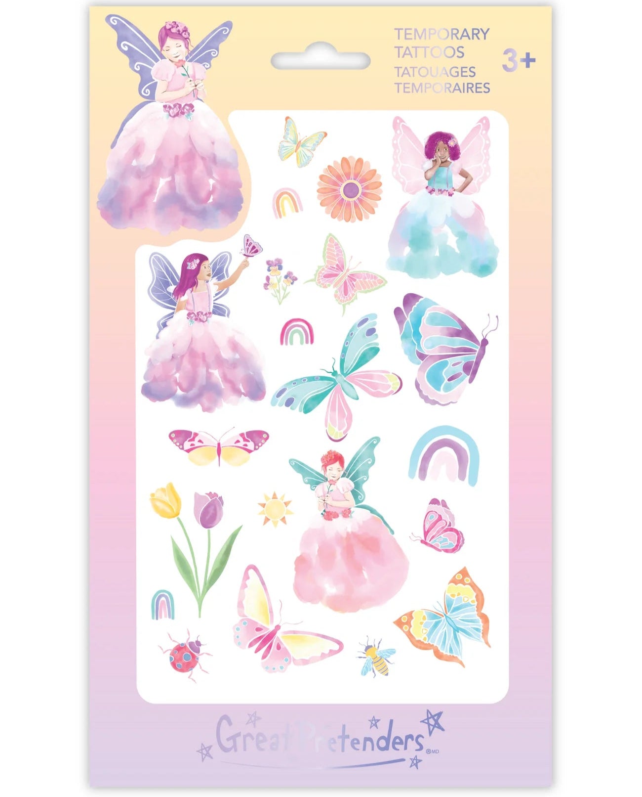 Barntatueringar, Butterfly Fairy, 18 st - Great Pretenders