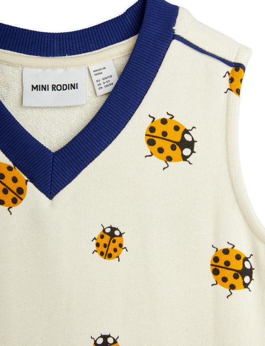Klänning, Ladybugs Sweatdress, Offwhite, Strl 104/110 - Mini Rodini