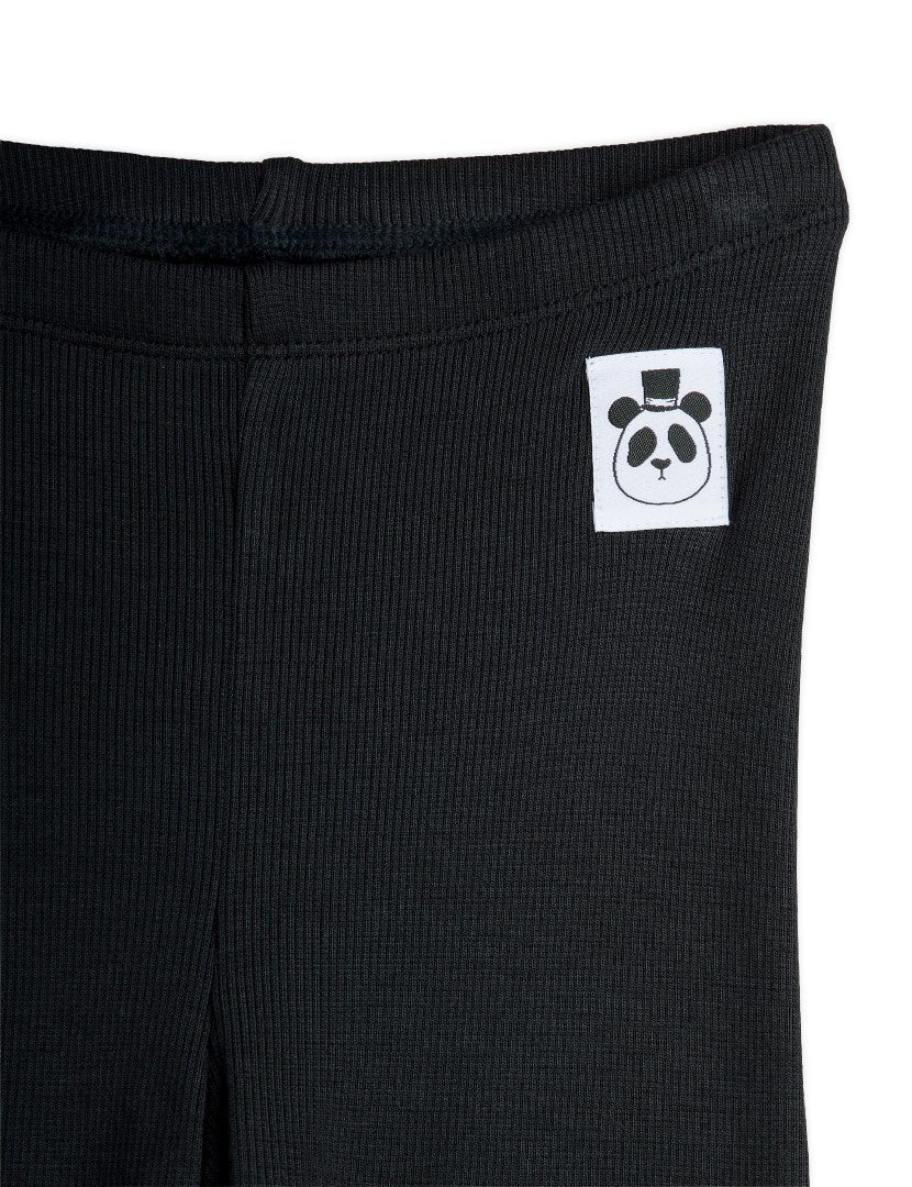 Modal Ribbade Leggings, Svart - Mini Rodini