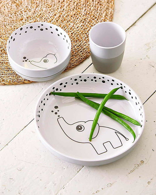 Tallrik Yummy Plus, Elphee, Powder (anti-slip) - Done By Deer