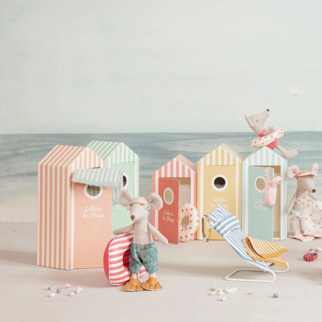 Miniatyr, Gummi båt, Liten Mus - Gulrandig - Maileg