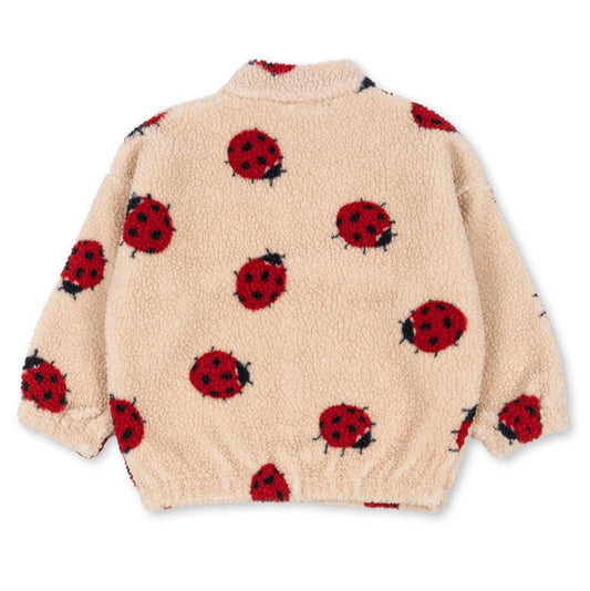 Fleecejacka, Jody Teddy Jacket Grs, Ladybug Sand - Konges Sløjd