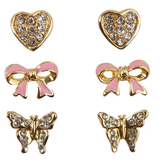 Örhängen 3-pack, Boutique Dazzle Studded Earrings - Great Pretenders