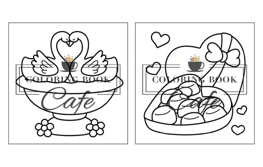 Cozy Love, Målarbok - Coloring Book Cafe