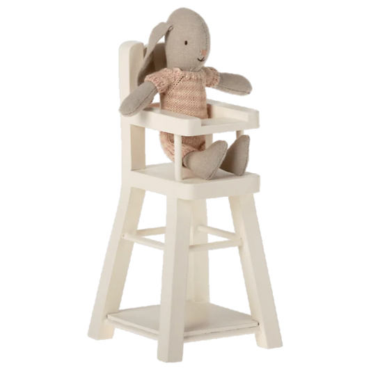 Miniatyr, Hög Barnstol, Kanin/Hare, Offwhite - Maileg