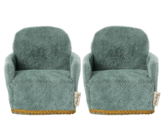 Miniatyr, Fåtöljer 2-pack, Gröna, Mus - Maileg