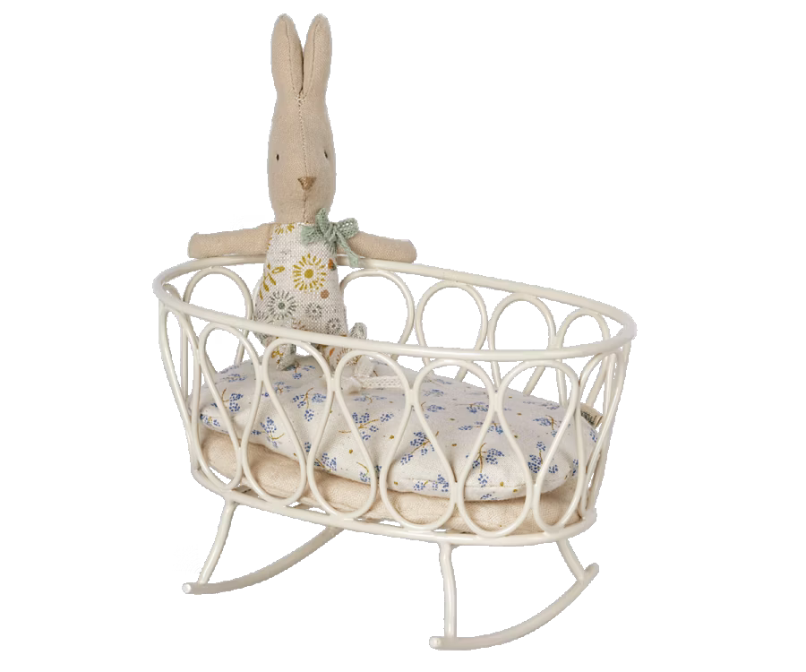 Miniatyr, Vagga med madrass, My, Offwhite - Maileg