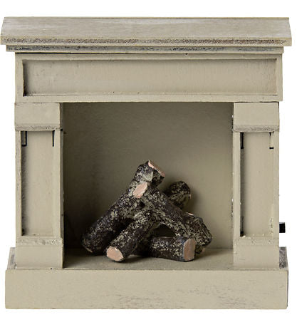 Miniatyr, Öppen Spis, 8,5 cm, Mus, Off white - Maileg