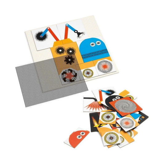 Optiskt Illusions Pussel, Kinoptik, Fordon - Djeco