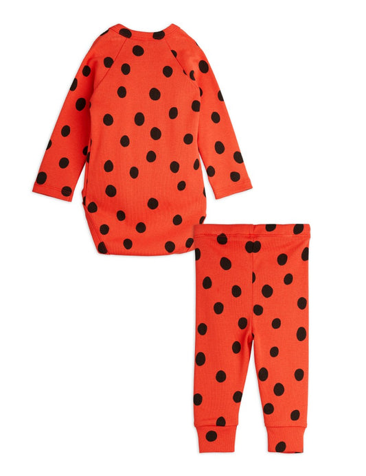 Dots Baby Set för nyfödd, Röd/Svart - Mini Rodini