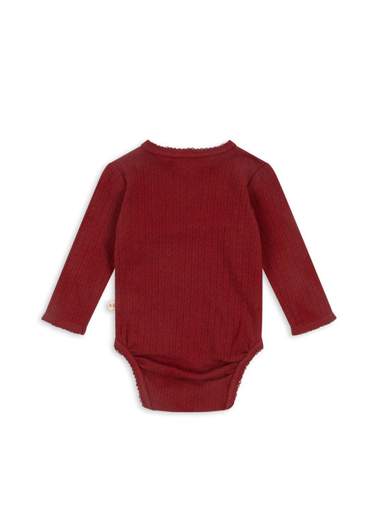 Body Baby, Minnie Newborn Body GOTS, Röd Dahlia - Konges Sløjd