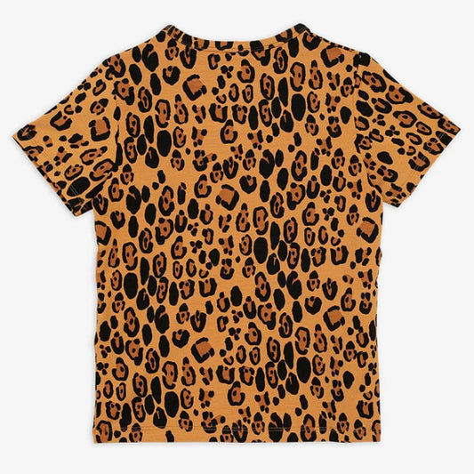 Basic Leopard T-shirt, Beige - Mini Rodini