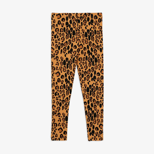 Basic Leopard Leggings, Beige - Mini Rodini