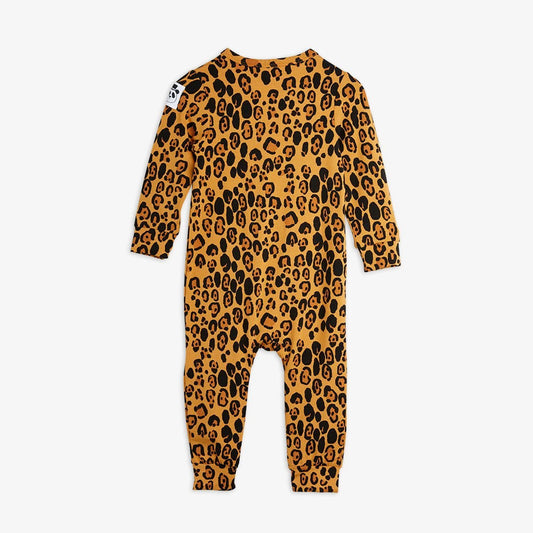 Basic Leopard Jumpsuit Baby, Beige - Mini Rodini
