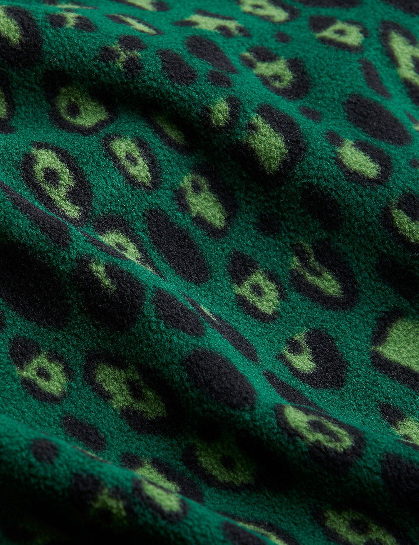 Leopard Fleece Byxor, Grön - Mini Rodini
