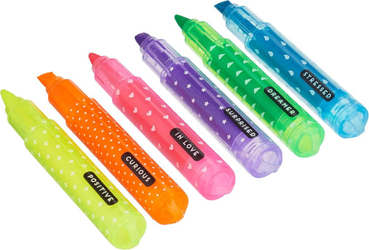 Teddy's mood, set med 6 mini-highlighters - Legami