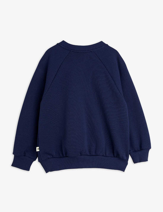 Bow Sweatshirt, Blå, Strl 128/134 - Mini Rodini