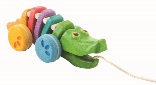Dragleksak, Regnbågsfärgad Krokodil - PlanToys