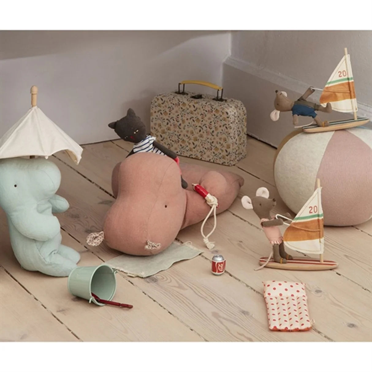 Safari Friends Flodhäst, Medium 34 cm, Gammelrosa - Maileg