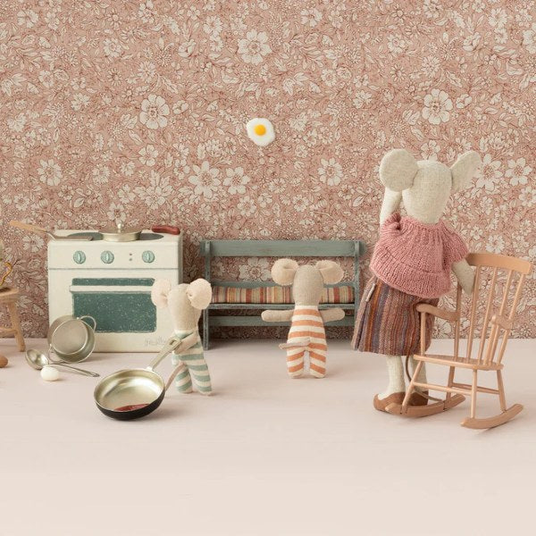 Miniatyr, Gungstol 11 cm, Mus, Dark Powder - Maileg