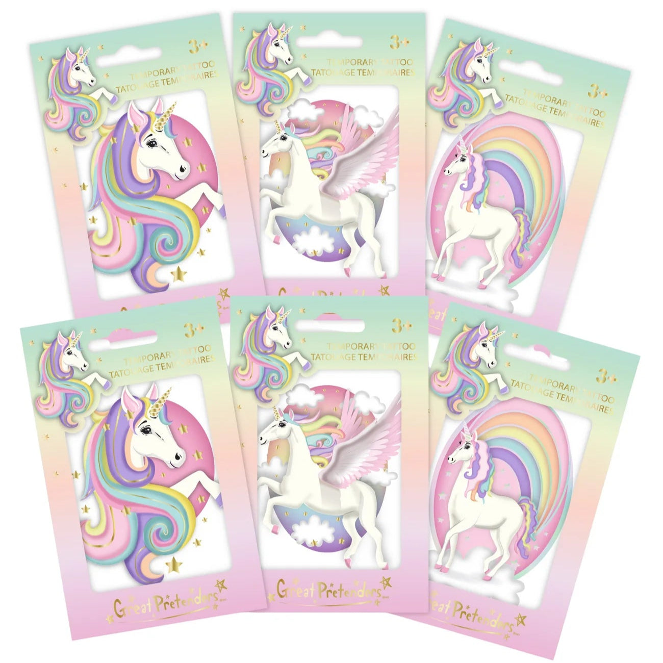 Barntatueringar, Unicorn, 1 karta - Great Pretenders