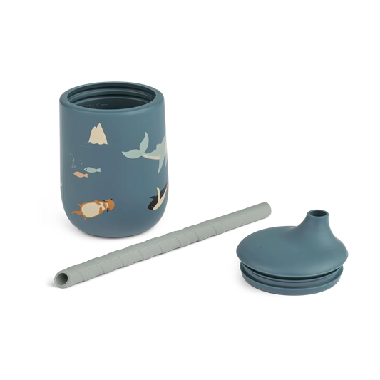 Pipmugg Sugrör, 230 ml, Ellis, Arctic Sea/Oceanview - Liewood