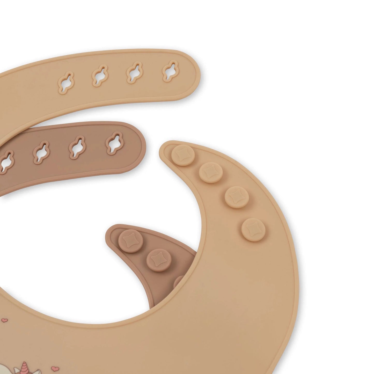 Haklappar 2-Pack Silicone Bibs, Unicorn - Konges Sløjd