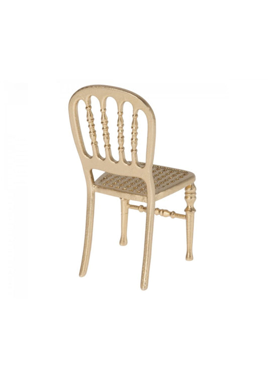 Miniatyr, Stol Guld, Mus - Maileg