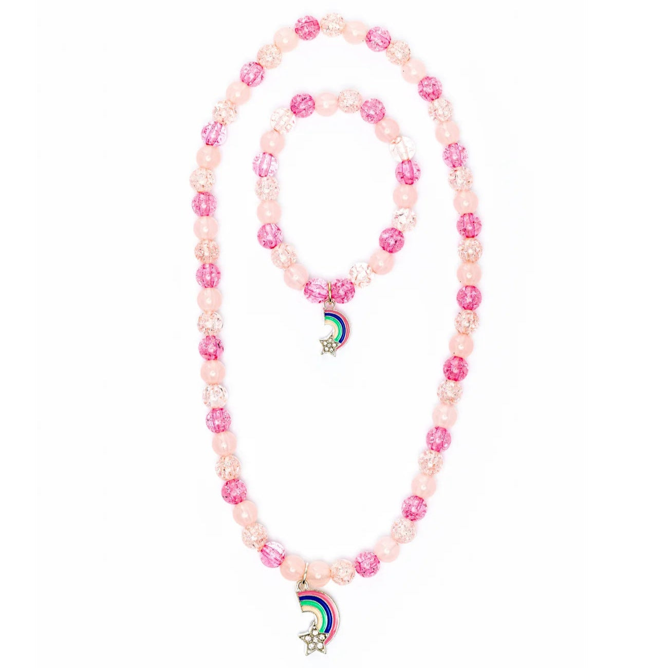 Halsband & Armbandsset, Rainbow, Lila & Rosa - Great Pretenders