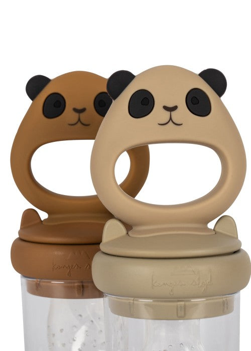 Frukthållare/Smaknappar, 2-pack, Panda (Caramel/Warm Clay) - Konges Sløjd