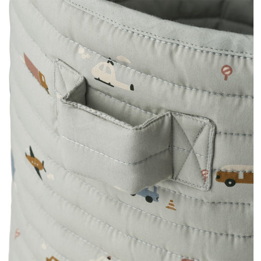 Förvaringskorg, Ally Quilted Basket, Vehicles / Dove Blue Mix - Liewood