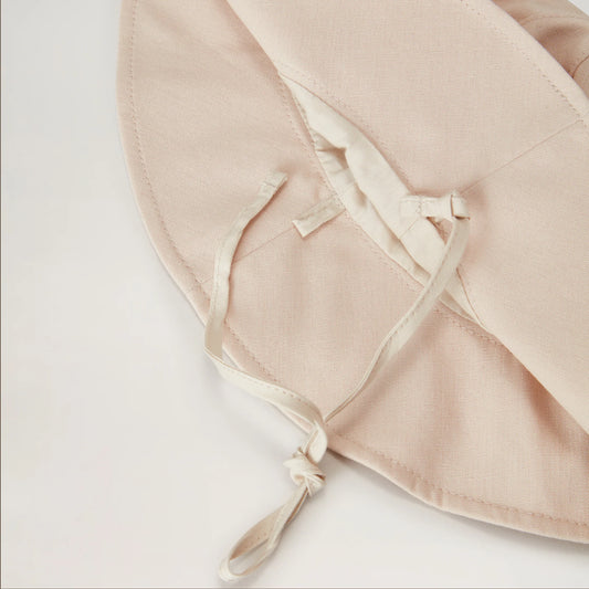 Solhatt, BabyMocs Linen Hat, Beige