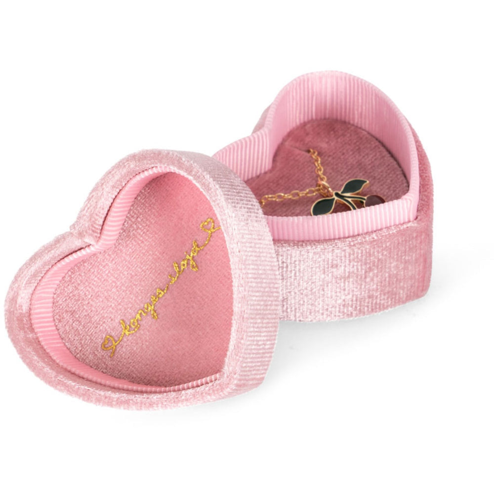 Sammetsbox med Körsbärs Halsband, Rosa - Konges Slöjd