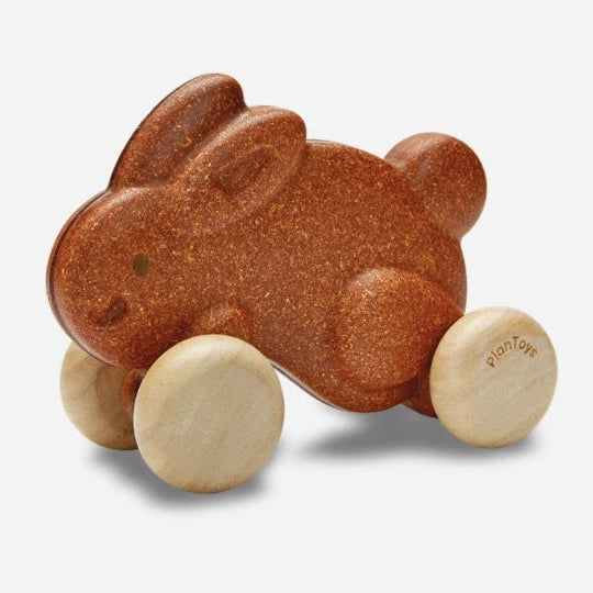 Push Along Bunny, Brun - PlanToys