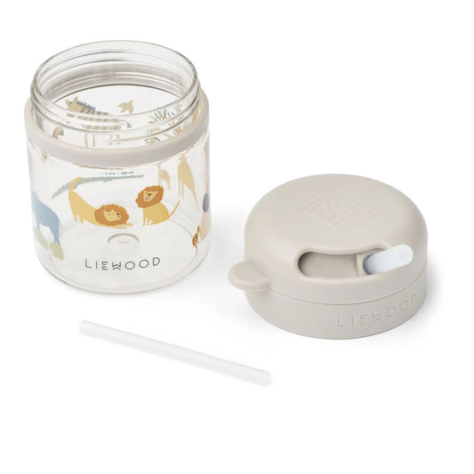 Sugrörsmugg 280ml, Pavia Tritan, All Together/Sandy - Liewood